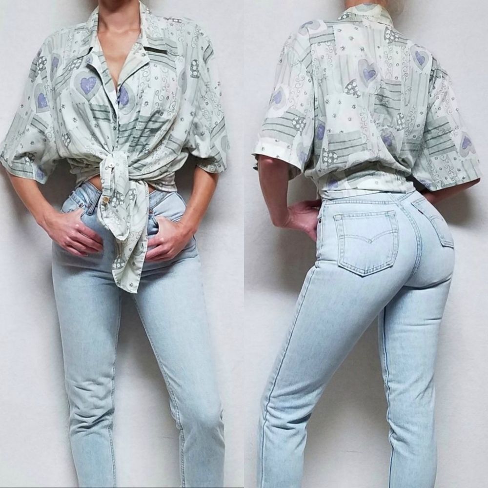 VINTAGE 80s Tap&Co. Multi-Print Button Up Shirt